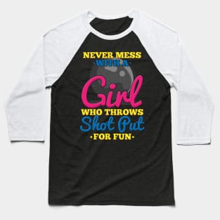 Track and Field Girl Shot put Thrower Sports Baseball T-Shirt